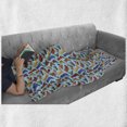 thumbnail image 6 of Winter Soft Flannel Fleece Throw Blanket, Colored Women's Boots Shoes on a Blue Background with Snowflakes Seasonal Theme, Cozy Plush for Indoor and Outdoor Use, 50" x 60", Multicolor, by Ambesonne, 6 of 6