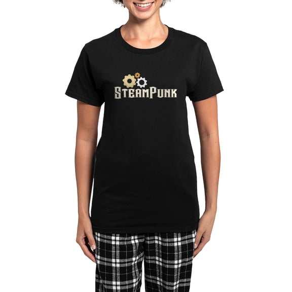 CafePress - Steampunk Women's Dark Pajamas - Women's Short Sleeve Print T-Shirt and Pants Dark Cotton Pajama Set