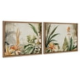 thumbnail image 3 of Kate and Laurel Sylvie Beaded Retro Jungle Botanical 1 and 2 Vintage Framed Canvas Wall Art Set by The Creative Bunch Studio, 2 Piece Set 18x24 Gold, Safari Jungle Art for Wall, 3 of 7