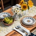 thumbnail image 3 of Table Runner Yellow Gray Floral Table Decoration for Kitchen Dinning Spring Flowers Retro Table Decoration for Indoor Outdoor Party Wedding Decor 13x72 Inch, 3 of 7