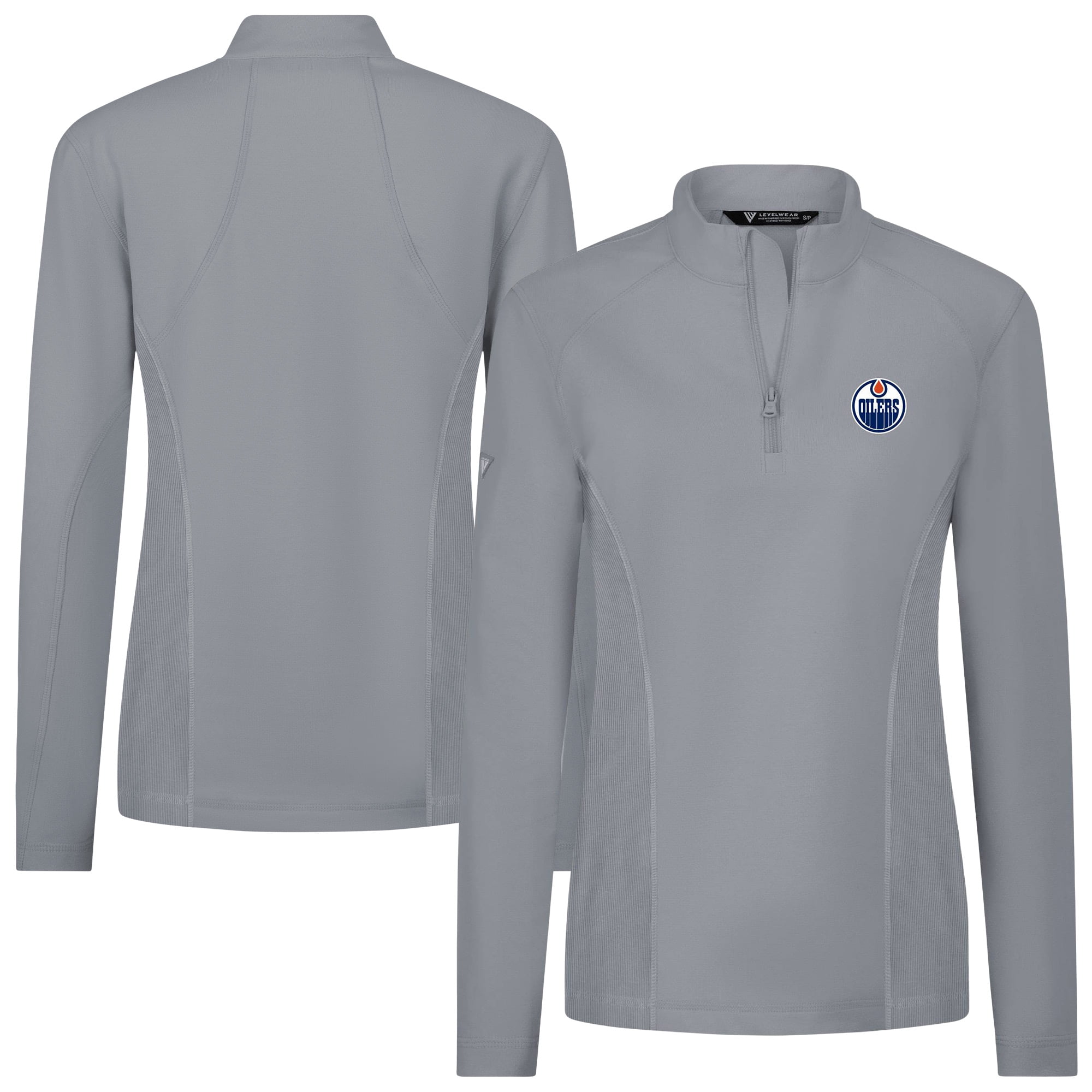 Women's Levelwear Gray Edmonton Oilers Upright Quarter-Zip Pullover