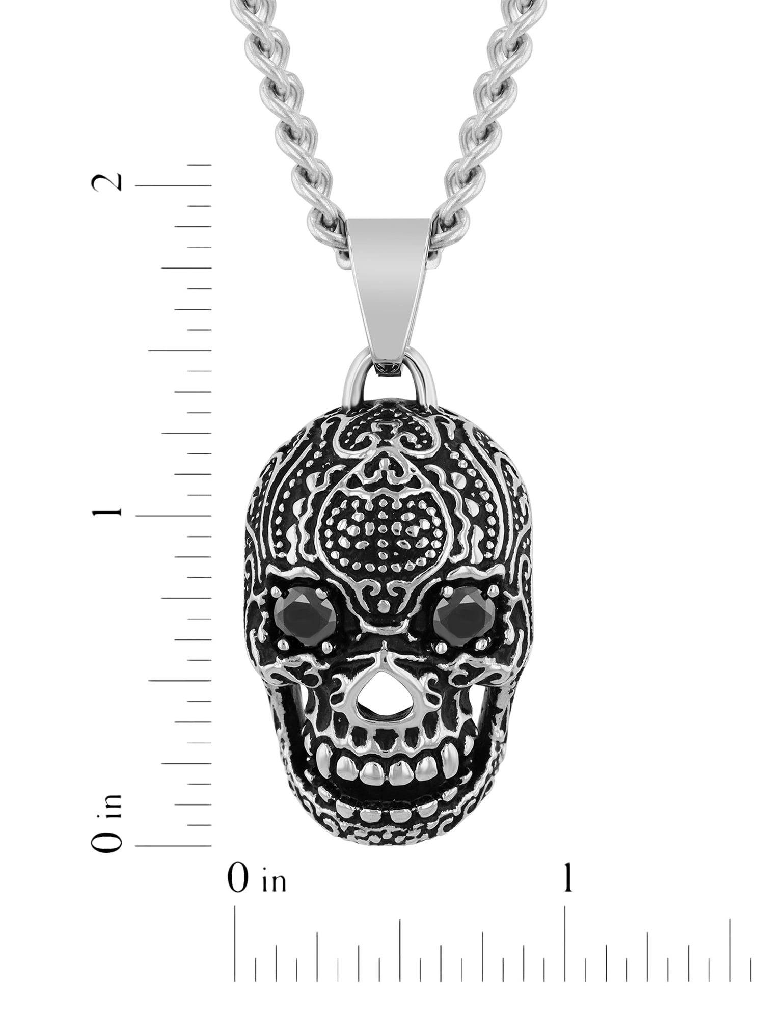 Believe by Brilliance Men's Stainless Steel Skull Pendant with
