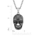 thumbnail image 2 of Men's Stainless Steel Skull Pendant with Black Crystals - Believe by Brilliance, 2 of 4