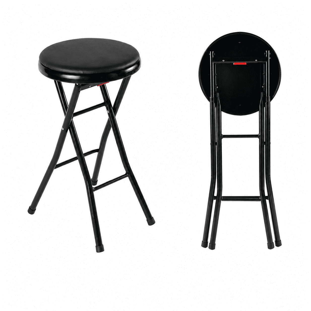 (6 pack) Mainstays Folding Counter Stool Set, Black, 2 count