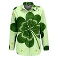 thumbnail image 5 of St Patricks Day Shirt Women Long Sleeve Button Down Loose Green Casual Summer Tops, 5 of 7