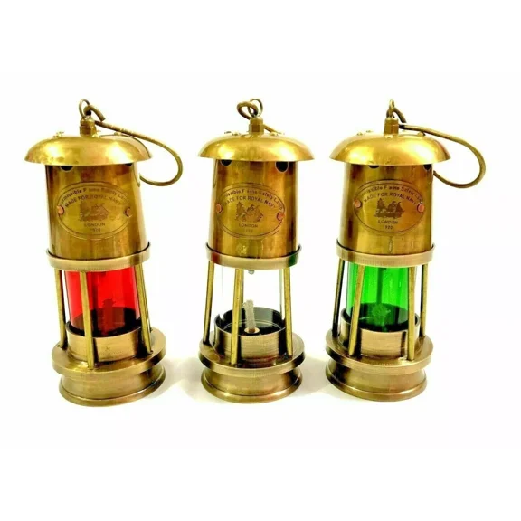 Vintage Antique Brass Miner Lamp Lantern Collectible Nautical Maritime Ship Lantern Oil lamp Boat Lighting