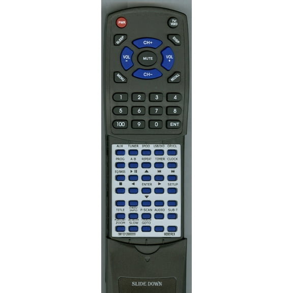 Replacement Remote for MEMOREX 0861-001200-00000, 086100120000000, RT086100120000000, MIHT5005