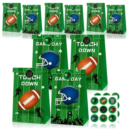 12 PCS Football Gift Bags  Football Goodie Bags Football Sports Themed Paper Bags for Birthday Party Favors Supplies Decorations
