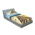 thumbnail image 2 of Ambesonne Beach Fitted Sheet & Pillow Sham Set, Perdido Beach Long Pier, Twinxl, Cream Blue, 2 of 2