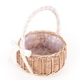 thumbnail image 2 of Woven Flower Basket Rattan Storage Girl Hand Handmade with Bow, S, 2 of 4