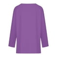 thumbnail image 6 of LYXSSBYX Women Long Sleeve Tops Hot Sale Clearance Women's Casual V-Neck Long Sleeve Solid Loose Shirt Blouse Tops, 6 of 6