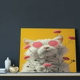 thumbnail image 3 of Lsque Floral Sunglasses Cat Art Print Wall Art – Decorative Picture for Living Room, Bedroom, and Office (Horizontal), 3 of 6