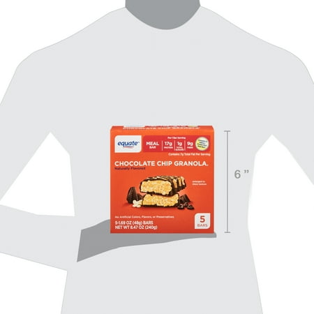 Equate Meal Bar, Chocolate Chip Granola, 5 Ct