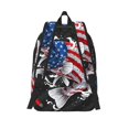 thumbnail image 2 of Lsque Largemouth Bass Fish in USA Pattern Canvas Daypack, Durable Backpack, High-quality Versatile Backpack,Vintage Compact Backpack-Medium, 2 of 6