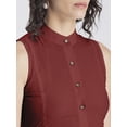 thumbnail image 4 of Moomaya Womens Solid Cotton Midi Dress, Sleeveless Summer Dress With Buttoned Closure, 4 of 8