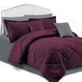 thumbnail image 2 of 8-Piece Queen Size Purple/Light Grey Comforter Set - Ultra Soft 2 Colors Reversible - Includes Comforter, Bed Skirt, Quilted Pillows and Shams, 2 of 3