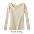 thumbnail image 3 of Guardurnaity Camisa térmica Ropa interior de invierno Ropa de abrigo Multicolor Moda Tamaño compacto Lavable Top Lencería larga al tacto Ropa interior Color de piel SG, 3 of 6