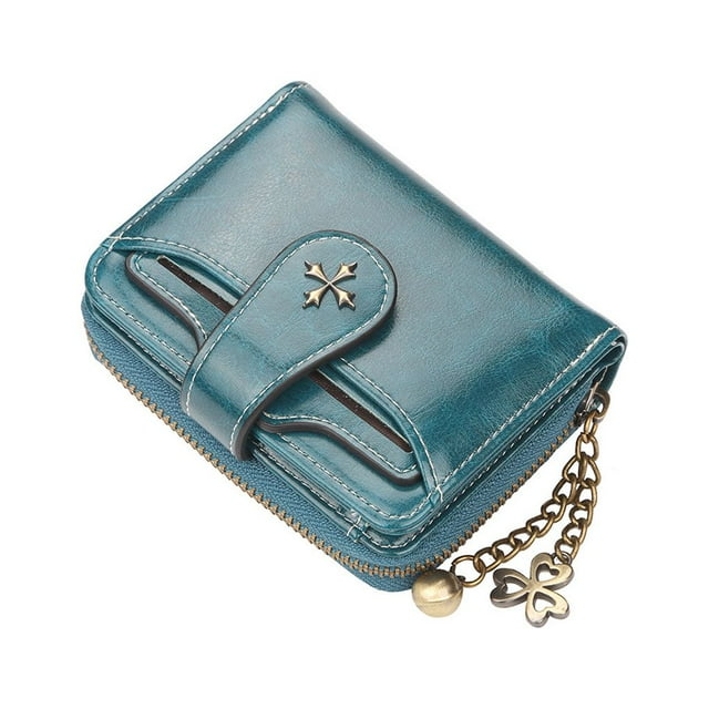 Cartera de mujer Qarigey de cuero PU corto rojo vino