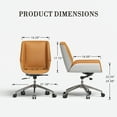 thumbnail image 3 of ZARKEA Luxury Executive Office Chair – Ergonomic Back Design with Wood & Leather Finish（Brown）, 3 of 5