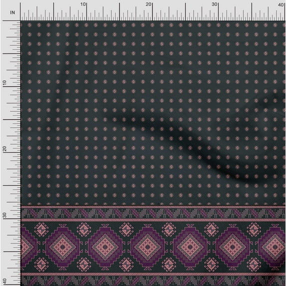 Soimoi Modal Satin Fabric Aztec Panel Decor Fabric Printed Yard 42 Inch Wide