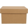 thumbnail image 4 of 2-Pack Kraft Storage Boxes with Lids, Stackable Car Organizer, Tabletop Document Holder, Multi-Purpose Sundry Storage, 4 of 6