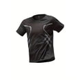 thumbnail image 4 of alpinario Men's Quick-Dry Athletic T-Shirt, Breathable Moisture-Wicking Short Sleeve Top with Loose Fit and Gradient Design, Lightweight Round Neck Gym Casual Running Basketball Training Shirt 1pc, 4 of 8