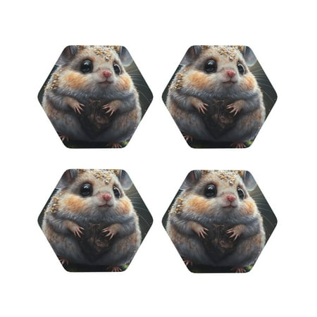 

Tideii Cute Fat Ball Branch for Leather Coasters 4 Pieces Anti-fouling and Anti-scalding Decorative Coasters Suitable for Restaurants Kitchens Coffee Shops-Hexagon