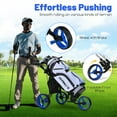 thumbnail image 5 of Topbuy 3 Wheel Golf Push Cart Lightweight Foldable Caddy Cart for Golf Bags with Adjustable Seat and Handle Umbrella Holder and Foot Brake Blue, 5 of 7