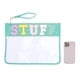 thumbnail image 4 of Personalizado 50 (calidad Mejorada 300 G) Carta Gran Capacidad Multiusos Transparente Impermeable Snack Maquillaje Embrague Con Pulsera Verde, 4 of 9