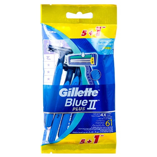 PLUS DISPOSABLE RAZORS, 6 Cartridges 
