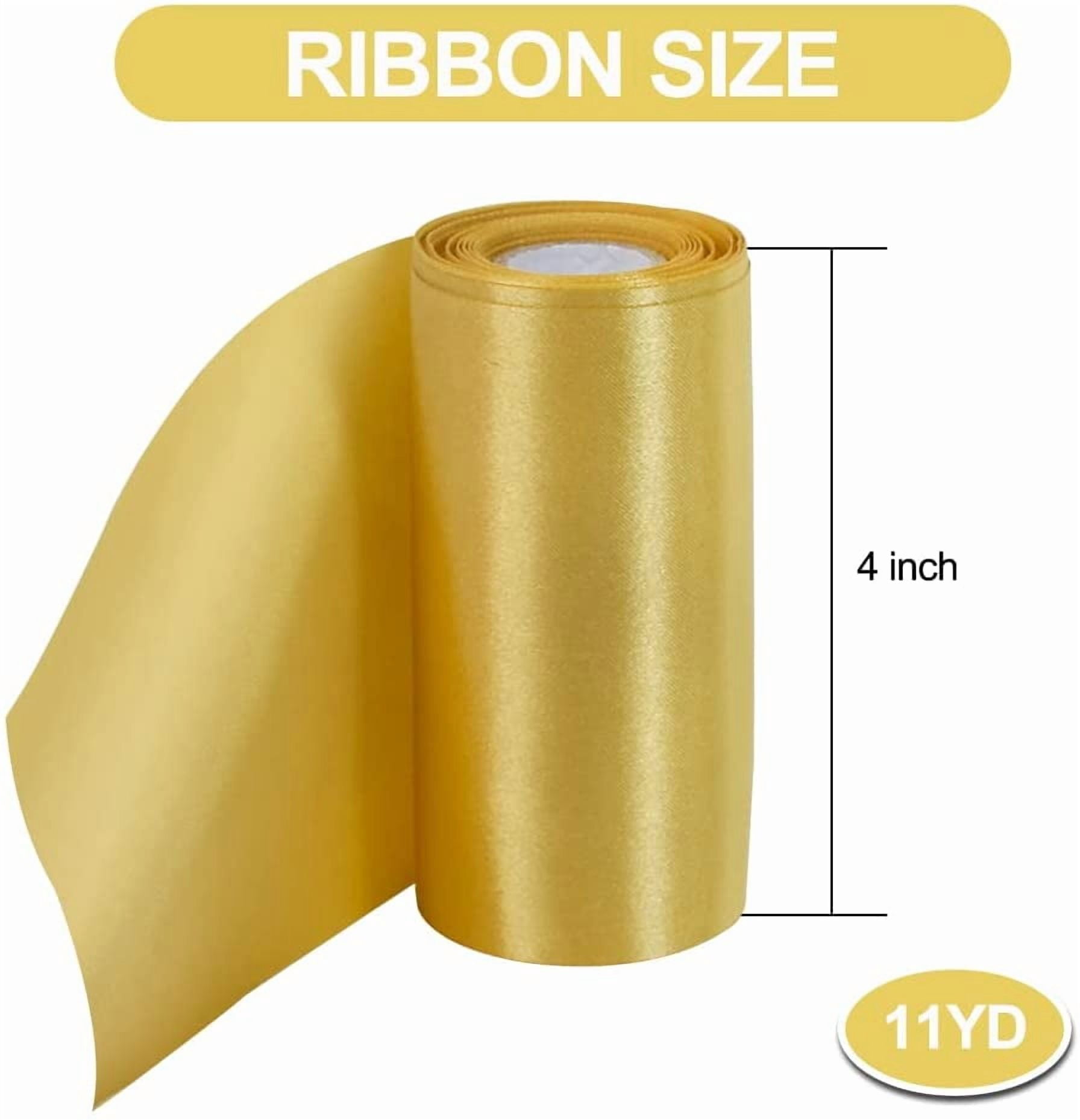 NANAHuang 4 Inch x 22Yards Wide Red Satin Ribbon Solid Fabric Large Ribbon for Cutting Ceremony Kit Grand Opening Chair Sash Table Hair Car Bows Sewing Craft Gift Wrapping Wedding Party Decoration