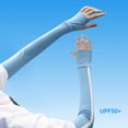 thumbnail image 2 of VONCOS UPF 50+ Cooling Sun Protection Arm Sleeves for Men Women Breathable UV Sleeves with Thumb Hole for Cycling Hiking Running Blue,Size Free Size, 2 of 4
