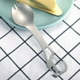 thumbnail image 4 of Deyuer Camping Spork Heat-resistant Anti-scalding Comfortable Grip Stainless Steel 5 in 1 Picnic Camping Spork for Camping,Stainless Steel, 4 of 7