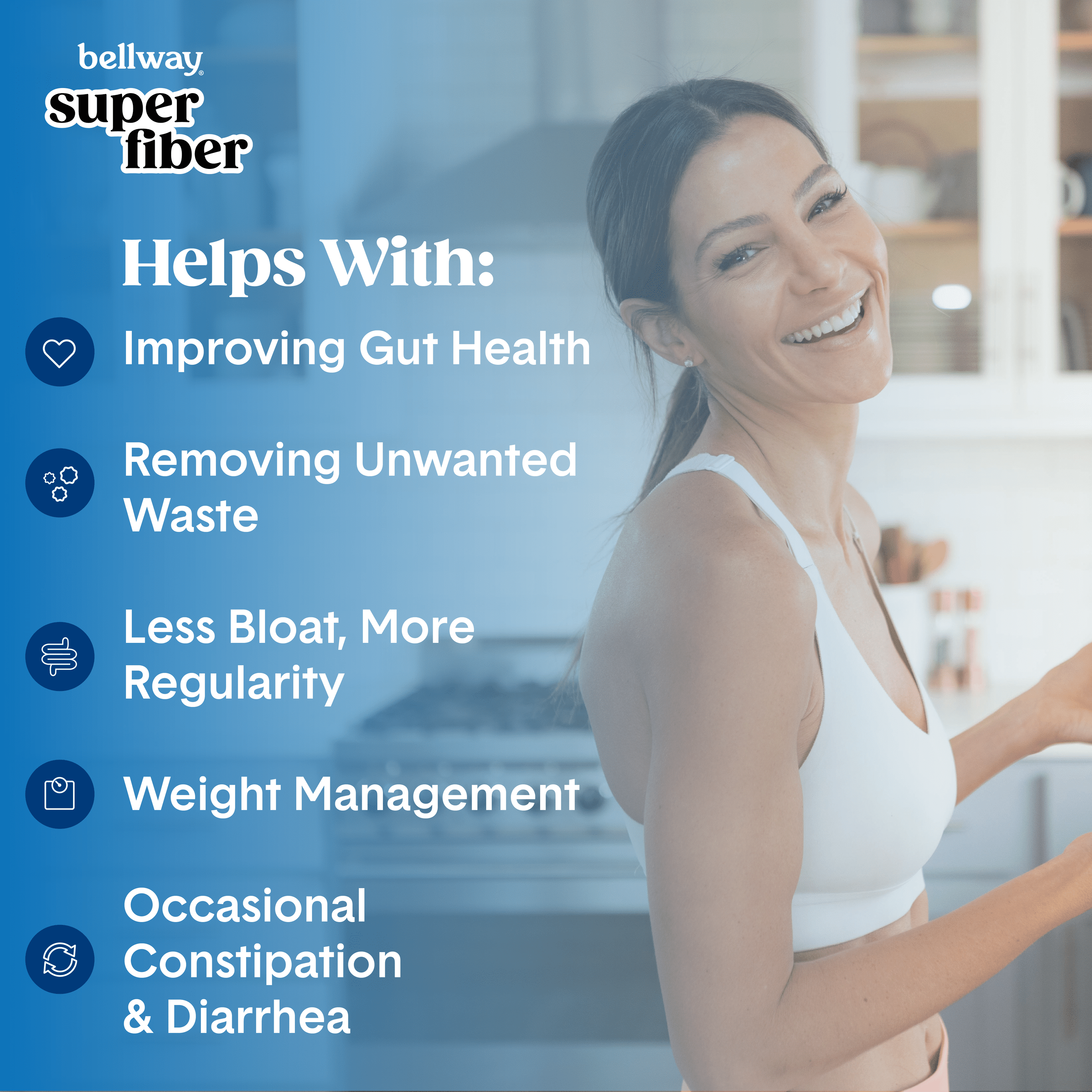 Bellway Super Fiber Powder + Fruit, Sugar Free Psyllium Husk Fiber Supplement, Mixed Berry, 60 Servings