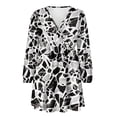 thumbnail image 4 of Yuyamidu Marble Print Flared Dress for Women Breathable Long Sleeve A Line Dress Fashion Twirly Skater Dresses Loose Casual Party Dresses Size 2XL Women Elegant Dress, 4 of 7