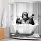 thumbnail image 3 of Newsely Divertida cortina de ducha de mono, 59.8 x 71.7 in, chimpancé en bañera, negro, blanco, animal, vida silvestre, niños, hombres, cortina de ducha, juego de baño, moderno, fresco, impermeable, a, 3 of 5