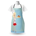 thumbnail image 3 of Italian Apron, Woman Blonde Chef Serving Spaghetti Pasta Cooking Traditional Dish Menu Print, Unisex Kitchen Bib with Adjustable Neck for Cooking Gardening, Adult Size, Multicolor, by Ambesonne, 3 of 4