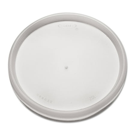 Dart Plastic Lids for Foam Cups, Bowls and Containers, Flat, Vented, Fits 6-32 oz, Translucent, 1,000/Carton -DCC20JL