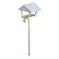 thumbnail image 1 of Esschert Design FB72 Bird Feeder with Galvanized Roof on Stake, Light Green - Wood, 1 of 1