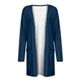 thumbnail image 4 of Coats for Women Blazer Jackets for Women Womens Ladies Solid Trendy Cardigan Long Sleeve Coat Pockets Outerwear Black Cardigan for Women Clearance on Sales Womens Coat（Dark Blue,XL）, 4 of 5