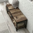 thumbnail image 5 of Musa Lower Storage Shelf Wood Reclaimed Barnwood Bench, 5 of 13