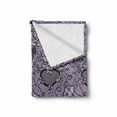 thumbnail image 2 of Gothic Soft Flannel Fleece Blanket, Black Lace Style Needlecraft Pattern with Ornate Flowers Feminine Victorian Motifs, Cozy Plush for Indoor and Outdoor Use, 70" x 90", Lilac Black, by Ambesonne, 2 of 6