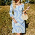 thumbnail image 3 of Light Blue Abstract Swirl Pattern Dress Summer Dresses Woman Street Style Big Size Casual Dress, 3 of 9