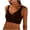 Coffee, variant on Women's Non Removable Pads Bra Seamless Wireless V Neck Bralette Wide Shoulder Straps Smoothing Back for Everyday Yoga Lounge Wear Coffee L