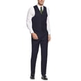 thumbnail image 3 of Alberto Nardoni Navy Suit Slim Skinny European Fit Vested 3 Pieces Suit Notch Lapel Side Vented, 3 of 3
