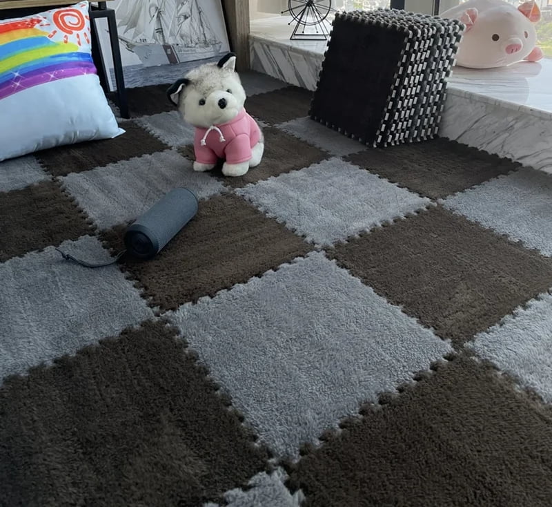 30*30CM Soft Plush Children Kids Rug Play Mat Puzzle Carpet Warm Playmat Interlocking Exercise Tiles Floor Carpet Decoration Mat