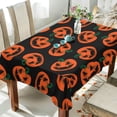 thumbnail image 3 of Coolnut Halloween Pumkpin Rectangle Tablecloth 60x60In,Dinner Table Cover for Outdoor & Indoor Patio, Picnic, BBQ, Holiday Party Halloween Decoration, 3 of 7