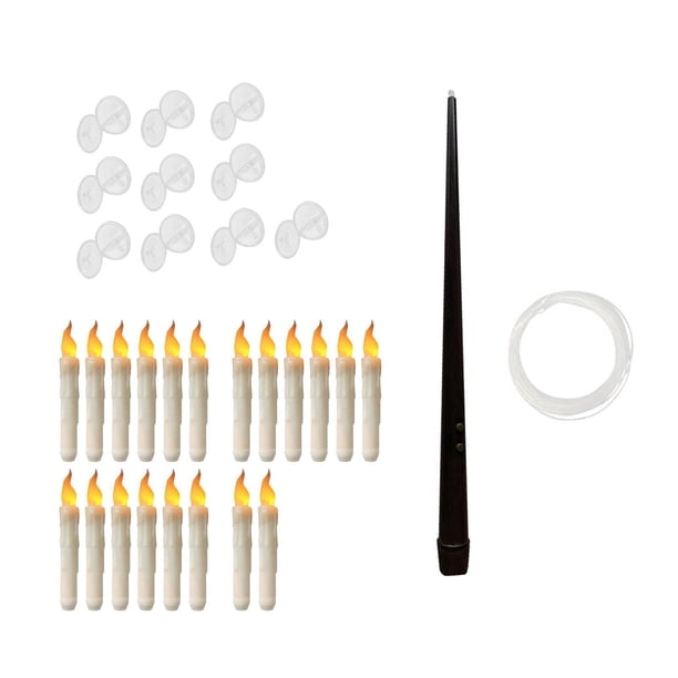 20x velas flotantes velas LED cónicas Control remoto candelabro largo mando a distancia mágico para adorno de Navidad amarillo
