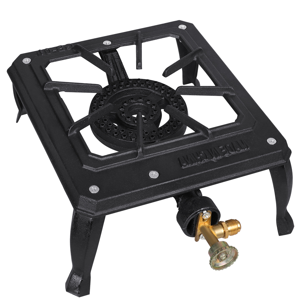 TOPCHANCES Portable Stove Single Burner Cast Iron Propane Camping Stoves LPG Gas Cooker (Regulator Hose not included)