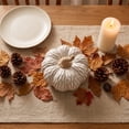 thumbnail image 5 of Elainilye Ceramic Pumpkin Set, Cream Embossed Distressed Texture, Table Centerpiece, Fall Thanksgiving Decor, Home Decoration, 5 of 6